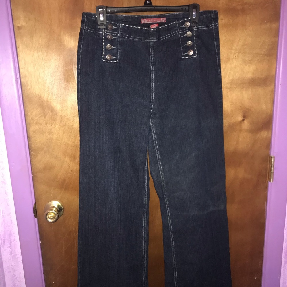 Wide leg dressy denim. High waist